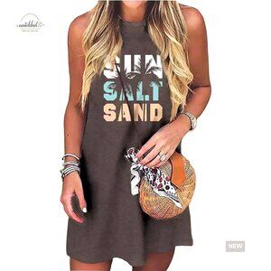 Sleeveless Mini Dress Beach Vacation Tank Top Casual Summer Wear